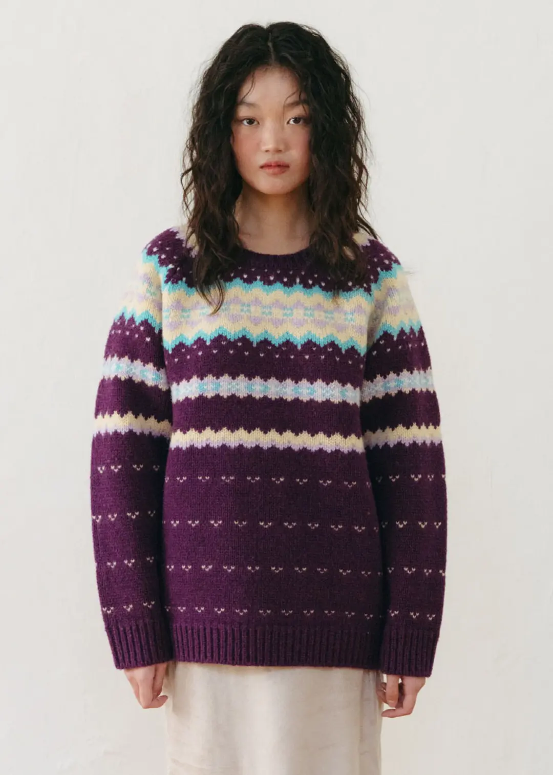 온무드 NOEL JACQUARD SWEATER - PURPLE 상품 이미지 2