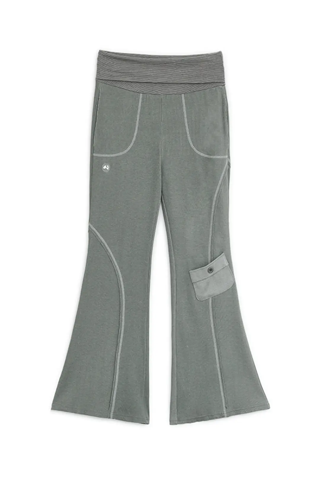 허그유어스킨 Pigment boots-cut pants (Khaki) 상품 이미지 1