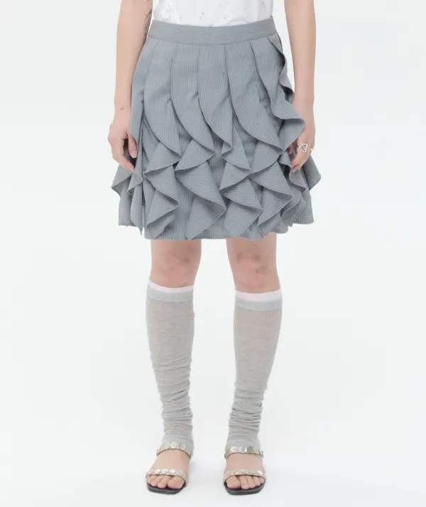 All Over Ruffle Skirt [Gray]