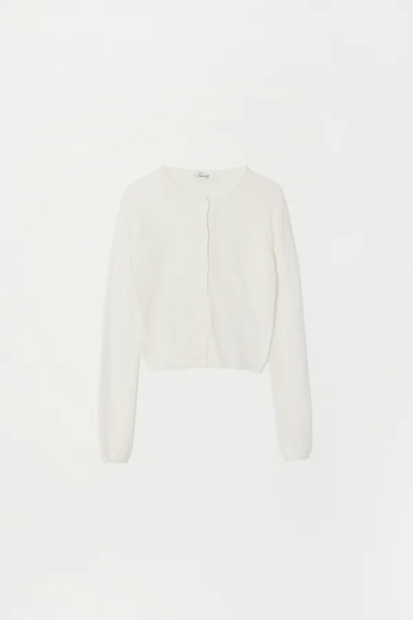 HERAE HEMP ROUND-NECK CARDIGAN_IVORY