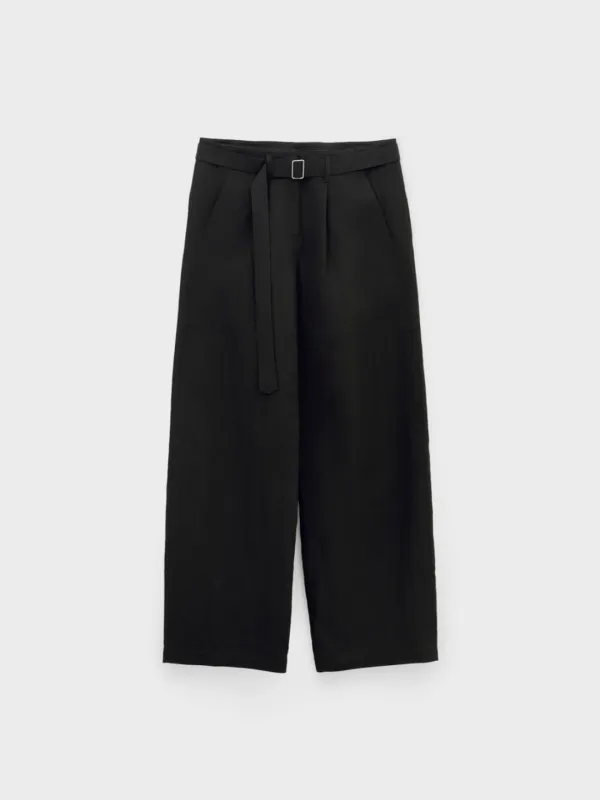 Wide-Fit Belted Pants_Black
