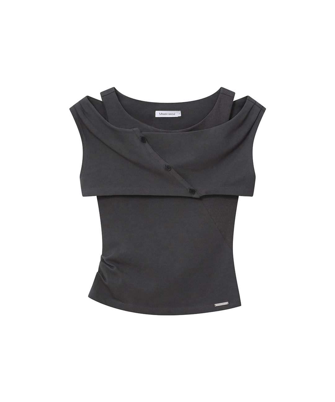 미세키서울 Micro cardigan layered top CHARCOAL 상품 이미지 1