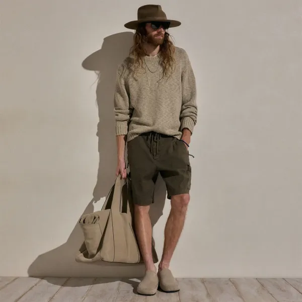 Parachute Linen Cotton Cargo Short - Army Green Pigment