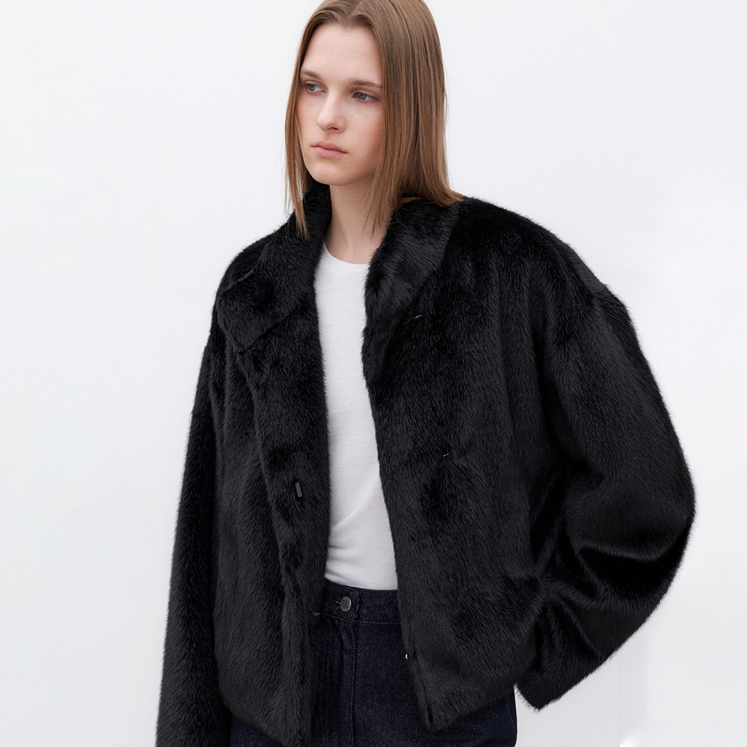 아뜰리에 나인 (JK-3059)COCON FIT MINK LIKE FUR SHORT JACKET 상품 이미지 1