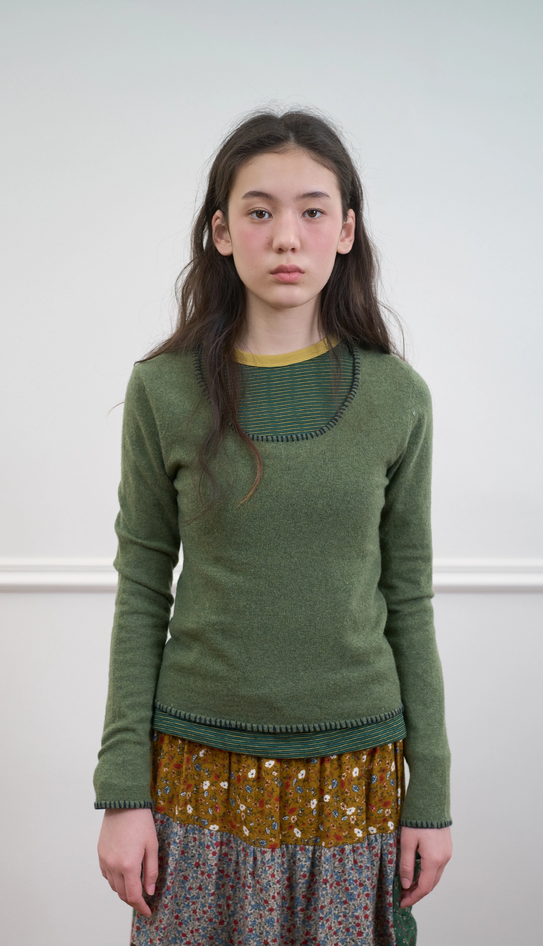 노컨텐츠 266. Stitched Knit _ Forest Green 상품 이미지 2