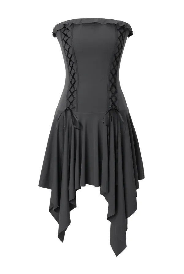 Stretch lace up dress