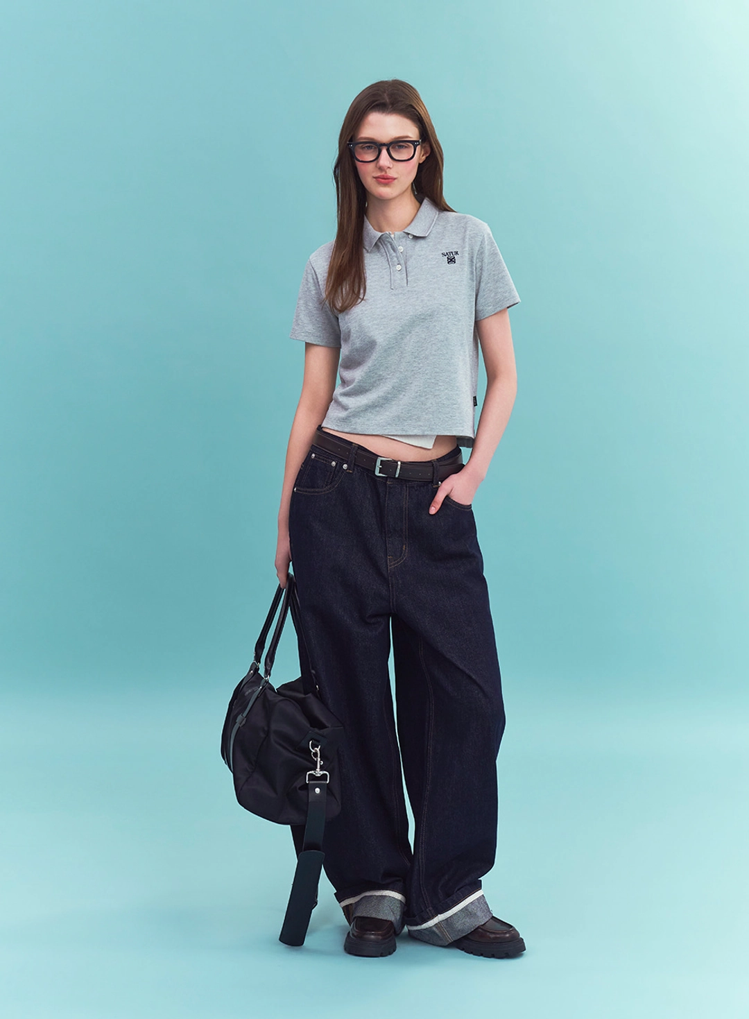 세터 (W) Loren Pique Polo T-Shirt - Melange Gray 상품 이미지 3
