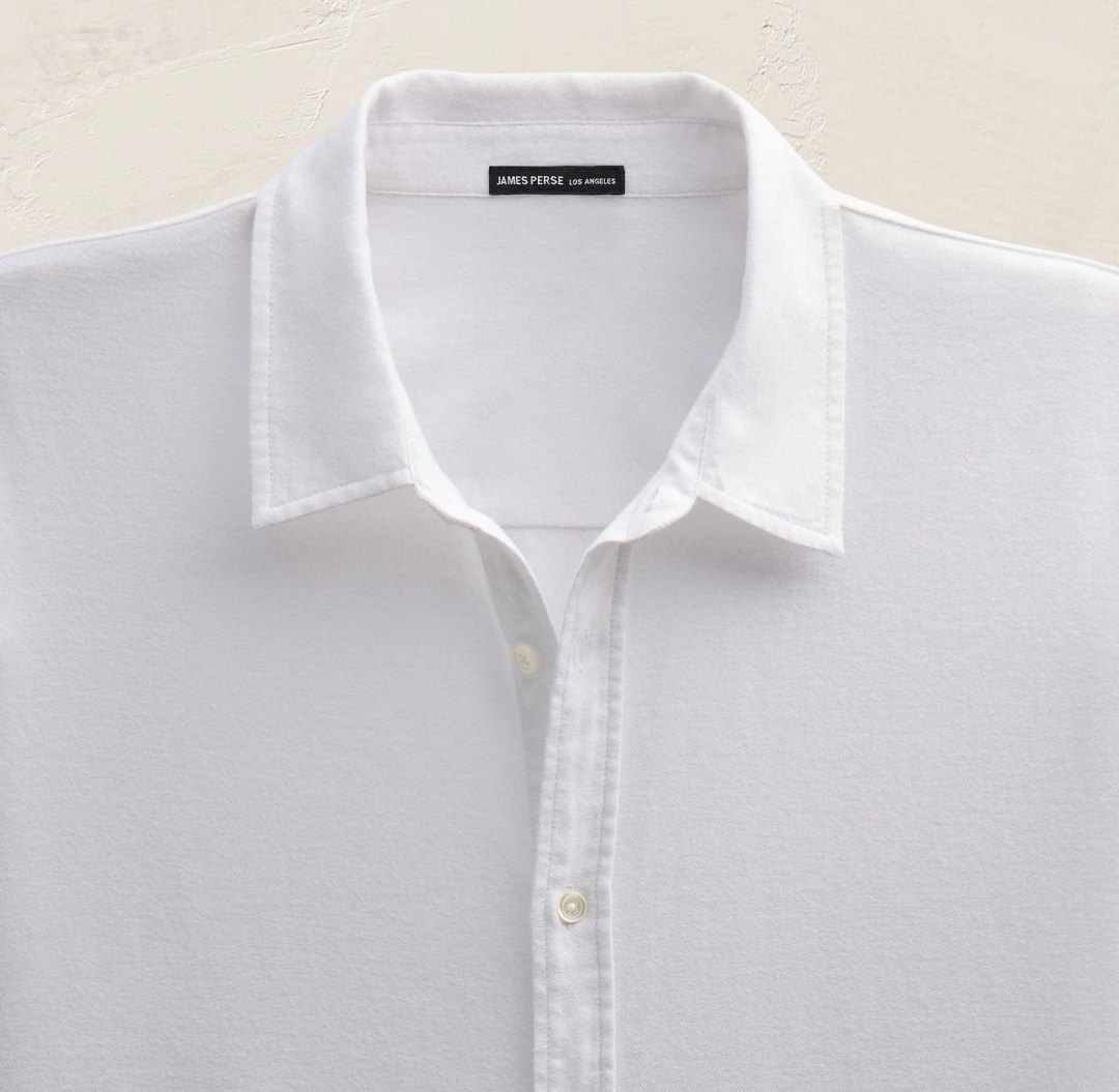 제임스펄스 Refined Cotton Flannel Shirt - White 상품 이미지 2