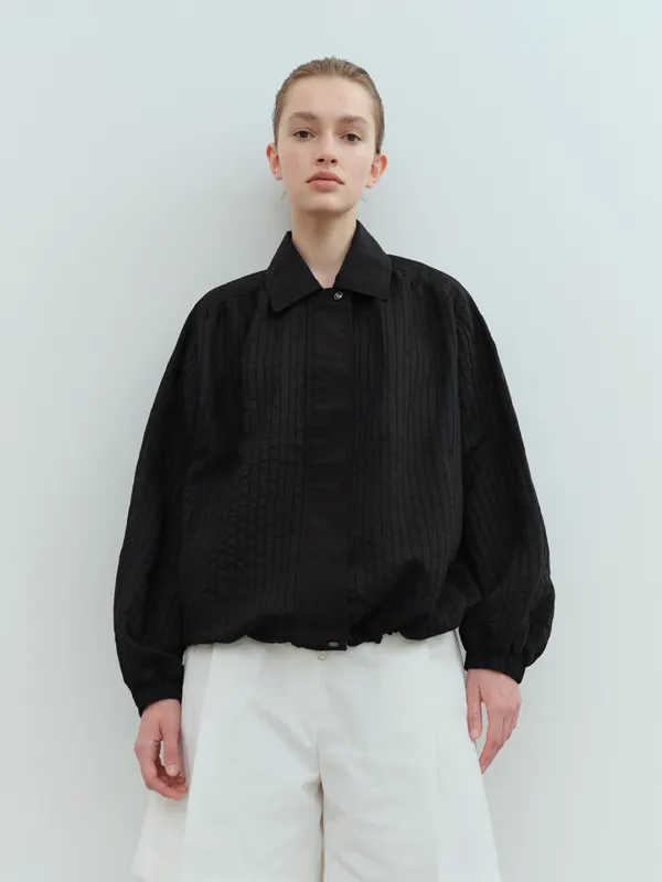 TVS STRIPE COLLAR BOMBER_BLACK