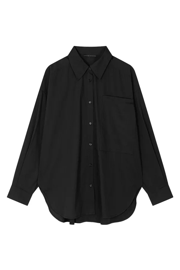 New Multi Tuck Oversized Shirt [ Black ]