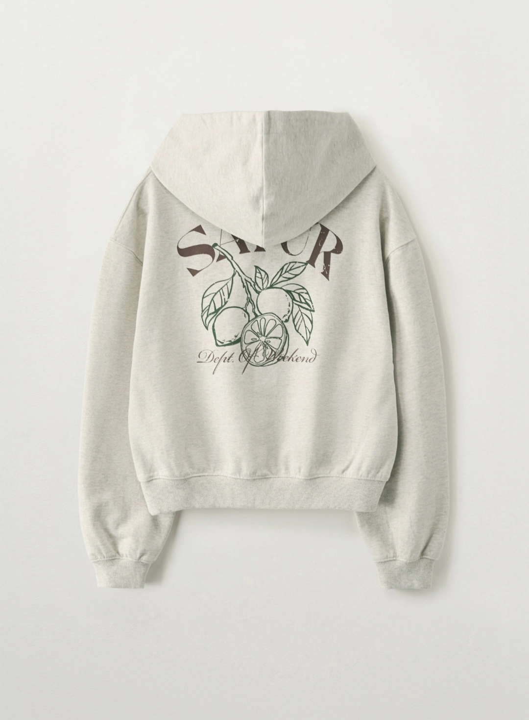 세터 (W) Citron Drawing Crop Hoodie - Oatmeal 상품 이미지 2