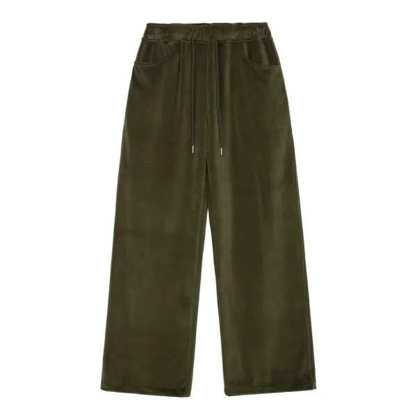 VELVET JOGGER PANTS - KHAKI