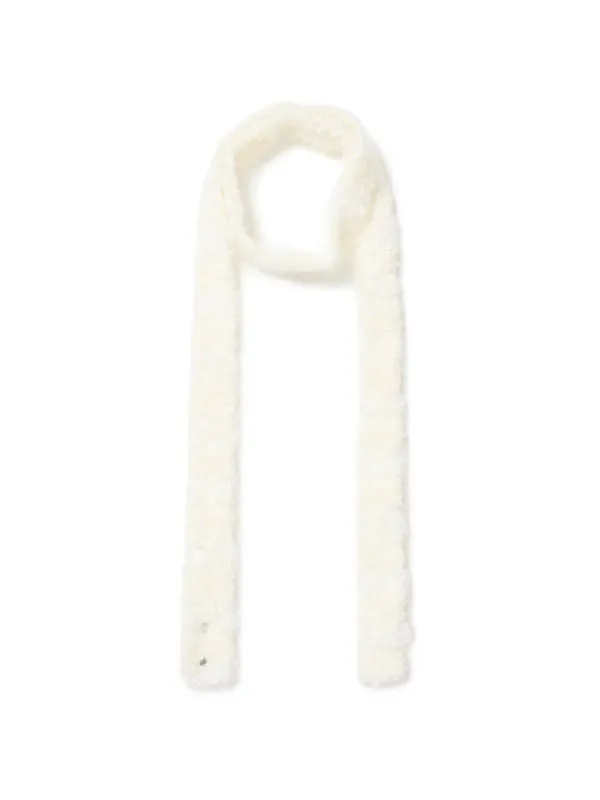 Mixed Knit Scarf [Ivory]