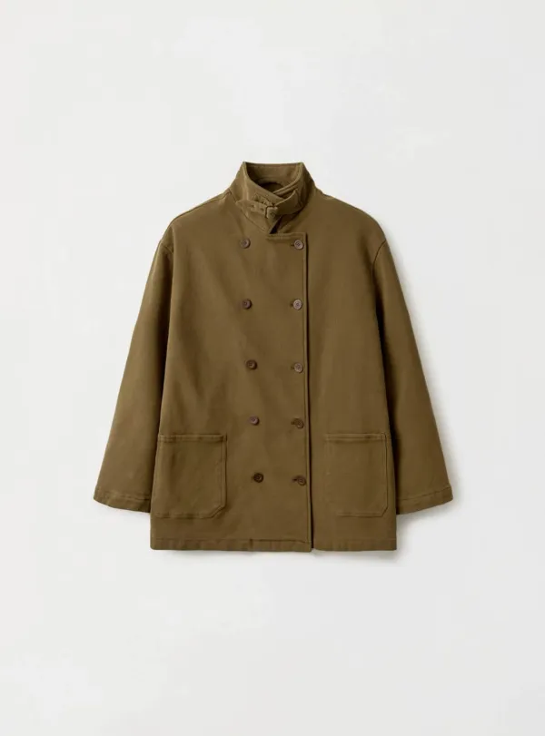 게드 - WASHED COTTON DOUBLE-BREASTED JACKET - BEIGE