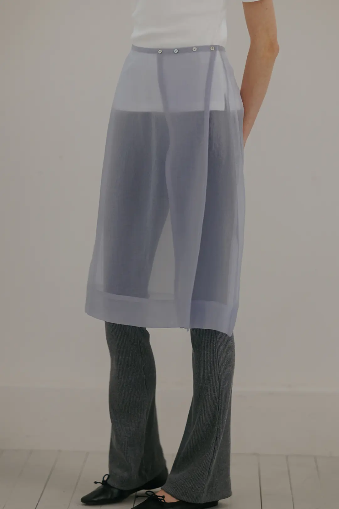 블랭크공삼 see-through wrap skirt (4colors) 상품 이미지 1