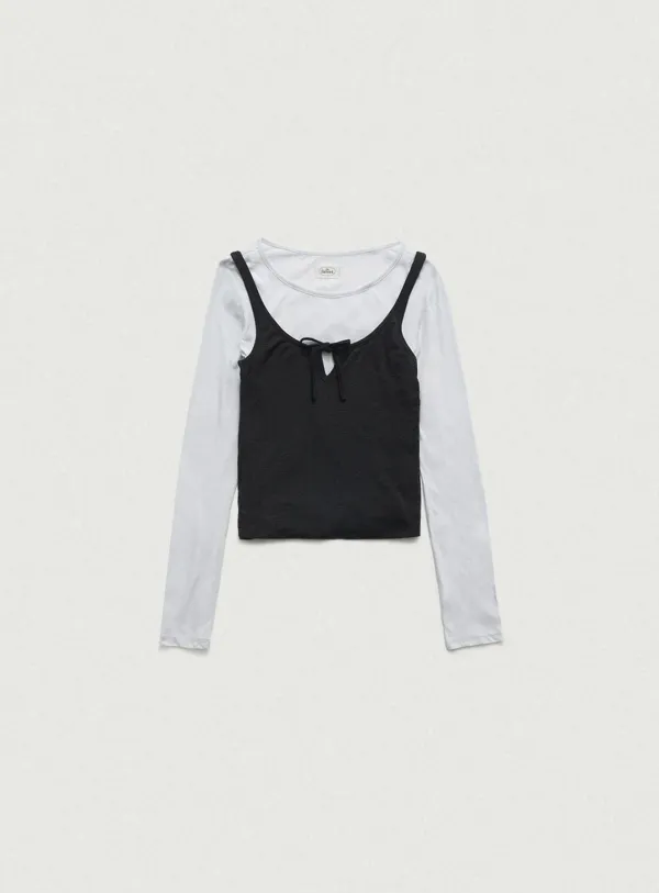 Averin Ribbon Layer T-Shirt_Light Blue