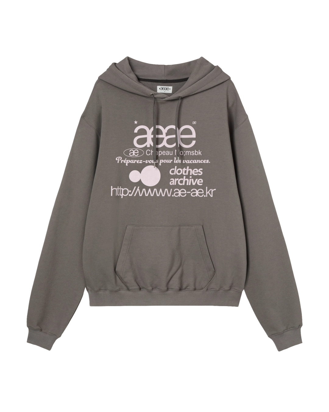 에이이에이이 WEB LOGO LOOSED HOODIE [TAUPE] 상품 이미지 2