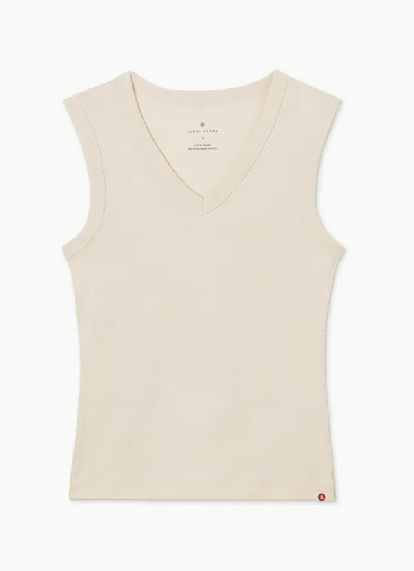 Essential V sleeveless_Bone White