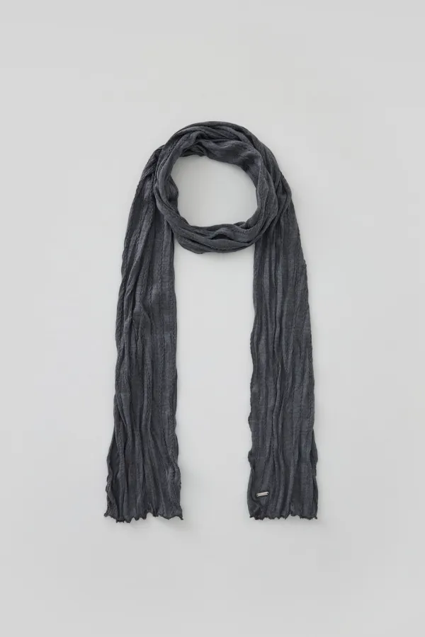 T/T Wavy crinkle scarf (charcoal)