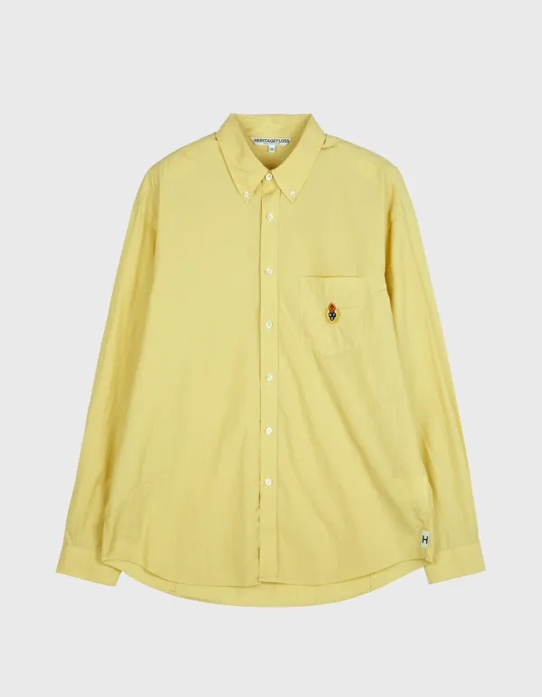 CREST WASHED STRIPE SHIRT / Yellow