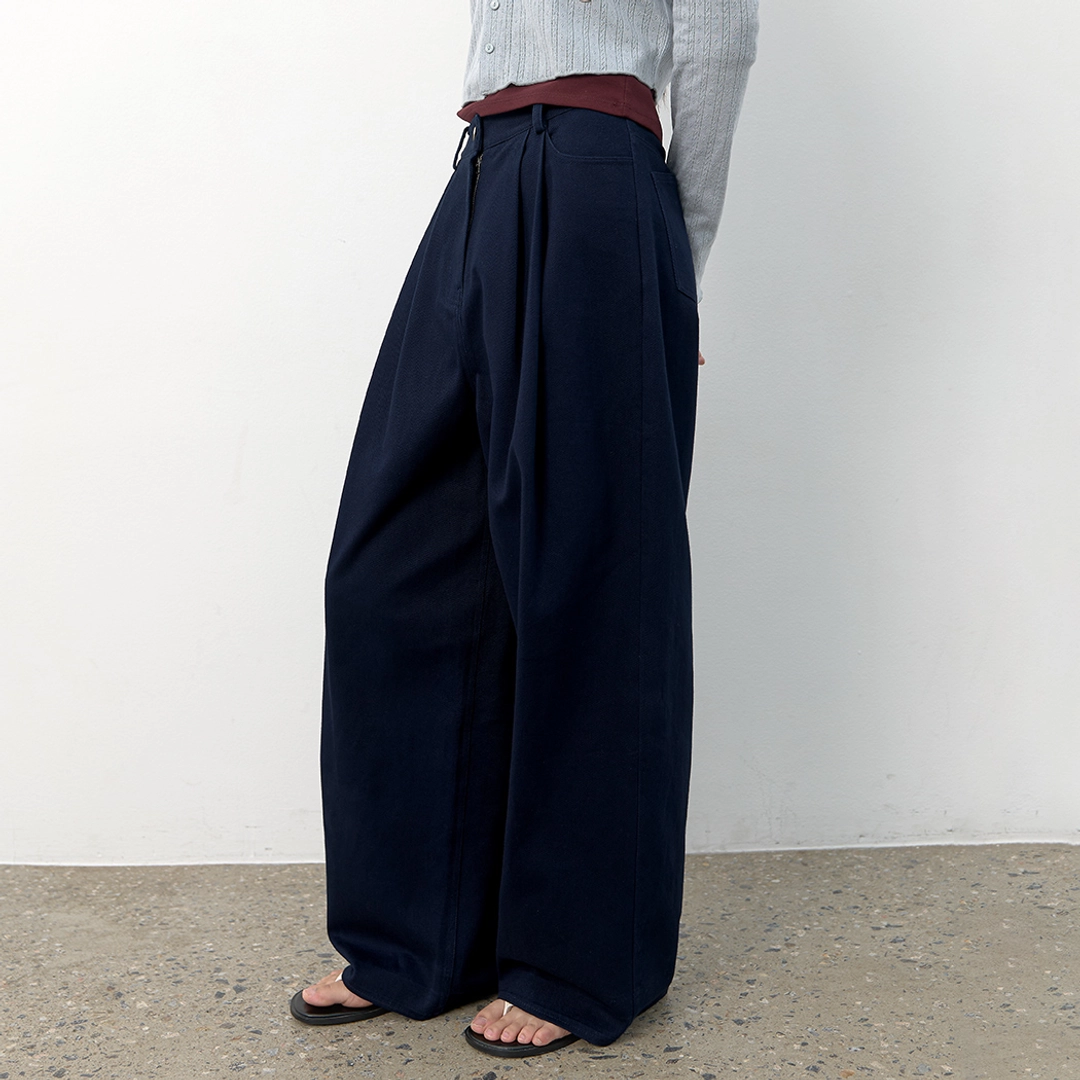 아뜰리에 나인 (PT-5813)COLORED TWO TUCK WIDE PANTS 상품 이미지 1