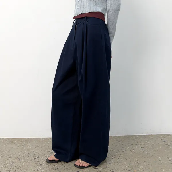 (PT-5813)COLORED TWO TUCK WIDE PANTS