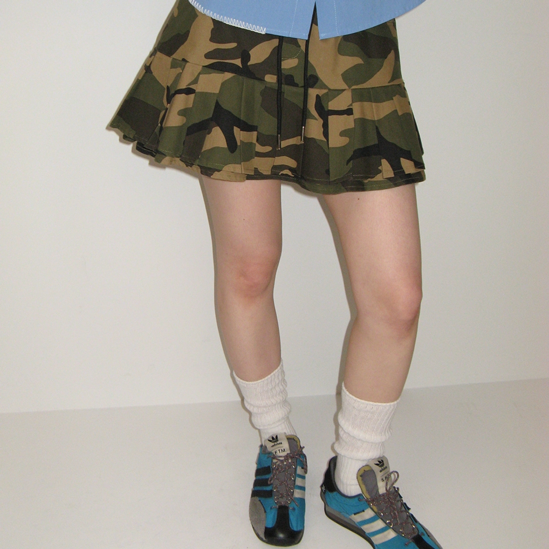 론론 PLEATS BANDING MINI SKIRT CAMOUFLAGE 상품 이미지 2