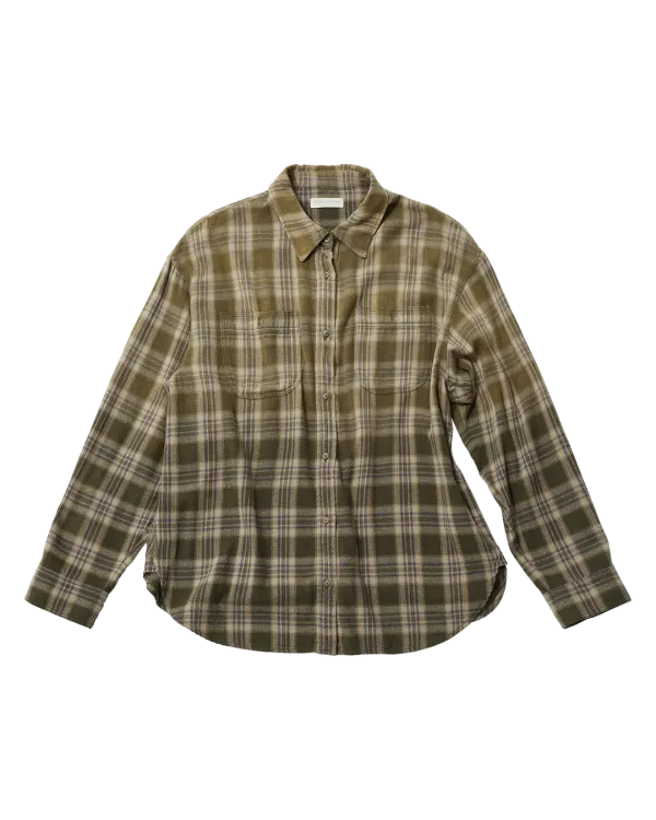 selling check shirt (khaki)