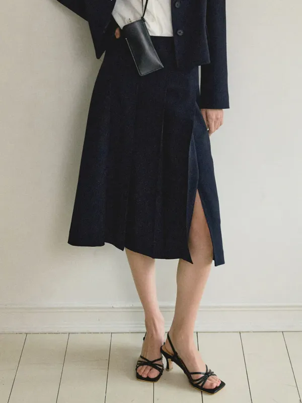 NOTID PLEATS MIDDLE SKIRTS_2COLOR