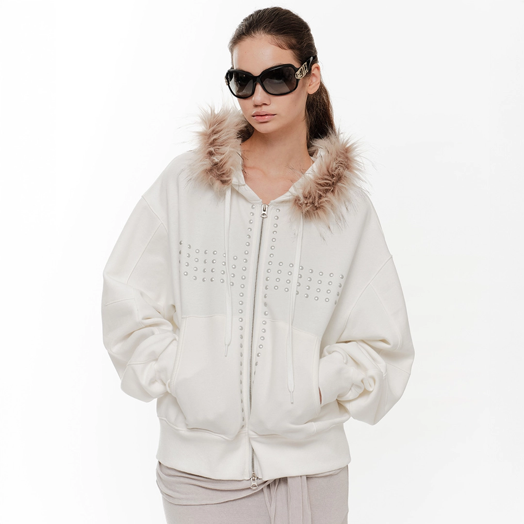 2000아카이브 CRUCIA FUR HOODIE ZIP UP (IVORY) 상품 이미지 2