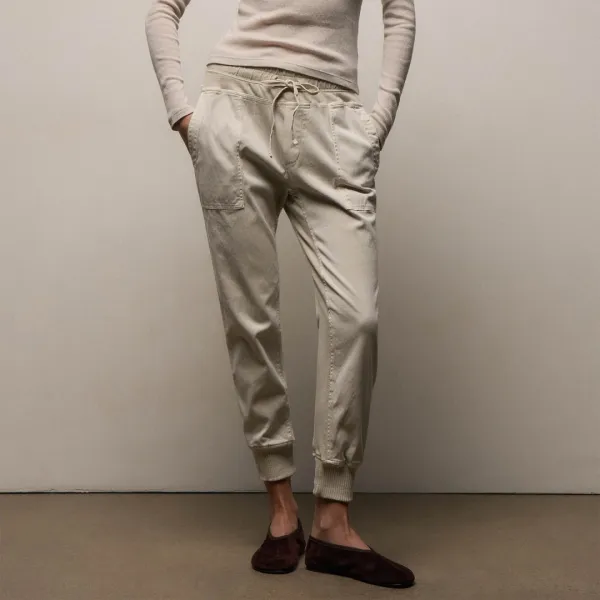 Mixed Media Pant - Talc