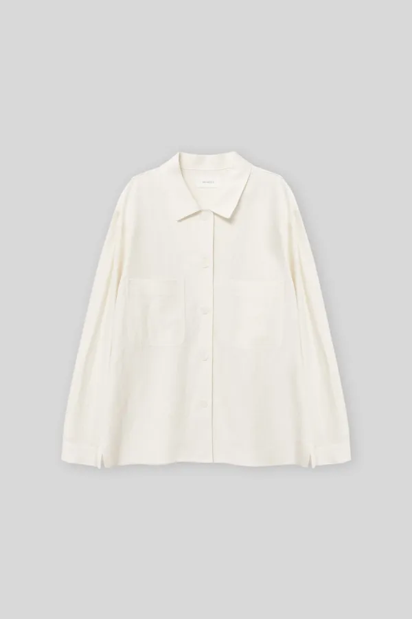 Linen shirt jacket (ivory)