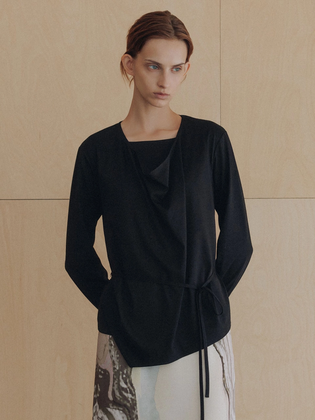 루에브르 Layered Cowl Neck T-Shirt SW6AE890_2color 상품 이미지 1