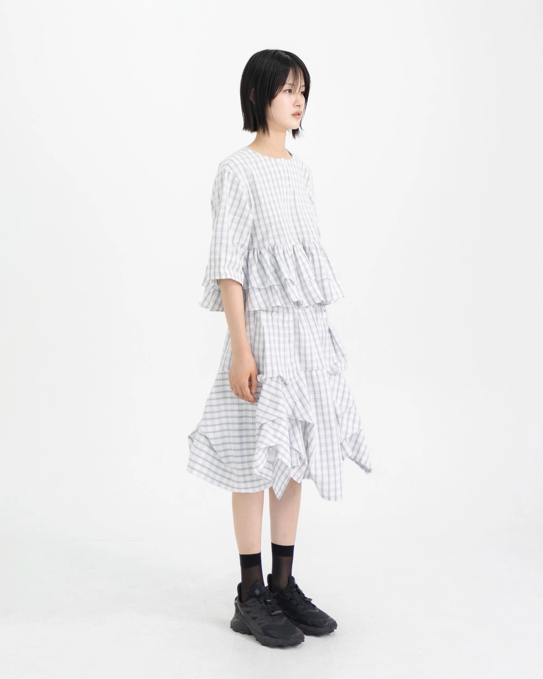 유노이아 seersucker check skirt (open, 단독 주문 시 선발송) 상품 이미지 1