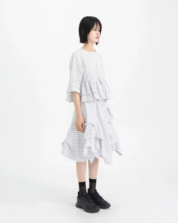 seersucker check skirt (open, 단독 주문 시 선발송)