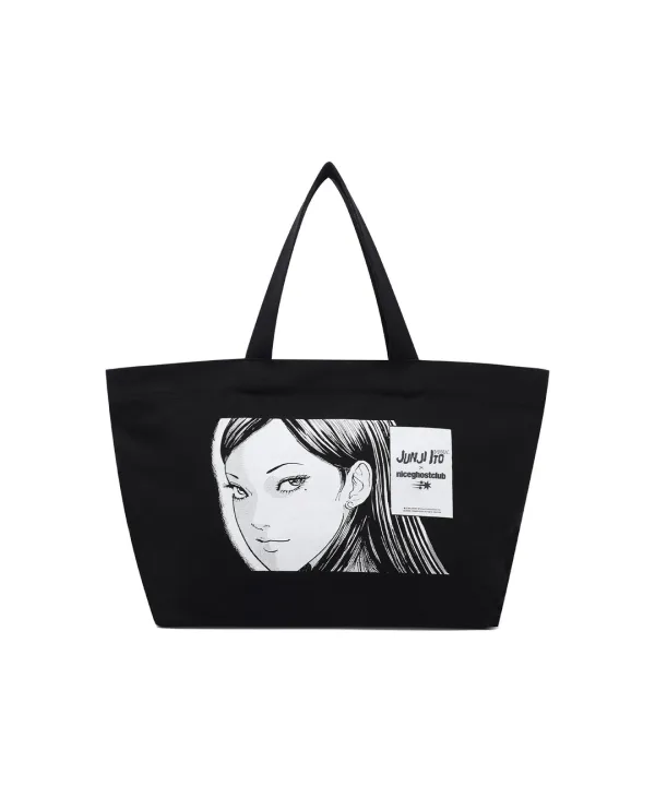 junji ito maniac tomie logo big tote bag[black]