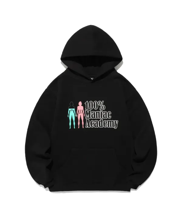 100% maniac academy hoodie[black]