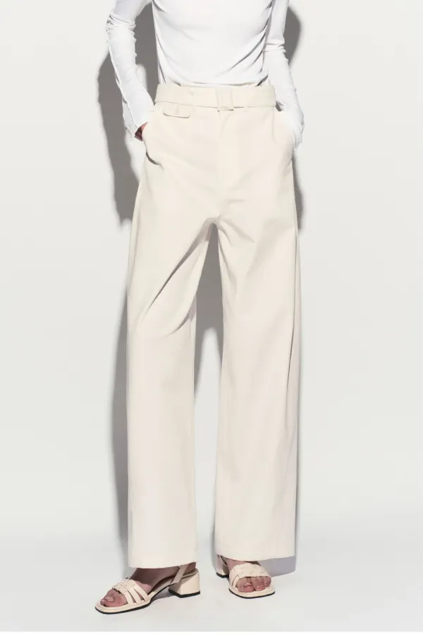 BELTED STRAIGHT LEG TROUSER IVORY