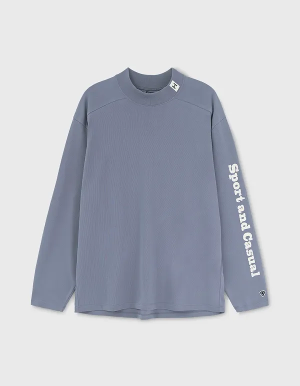 H 10S COMPACT YARN MOC-NECK / Blue