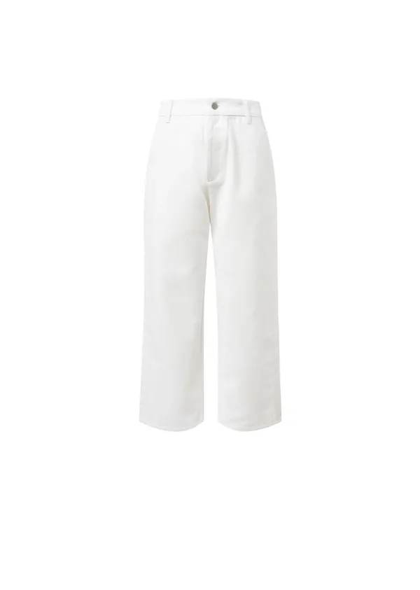 tapered fit denim, white