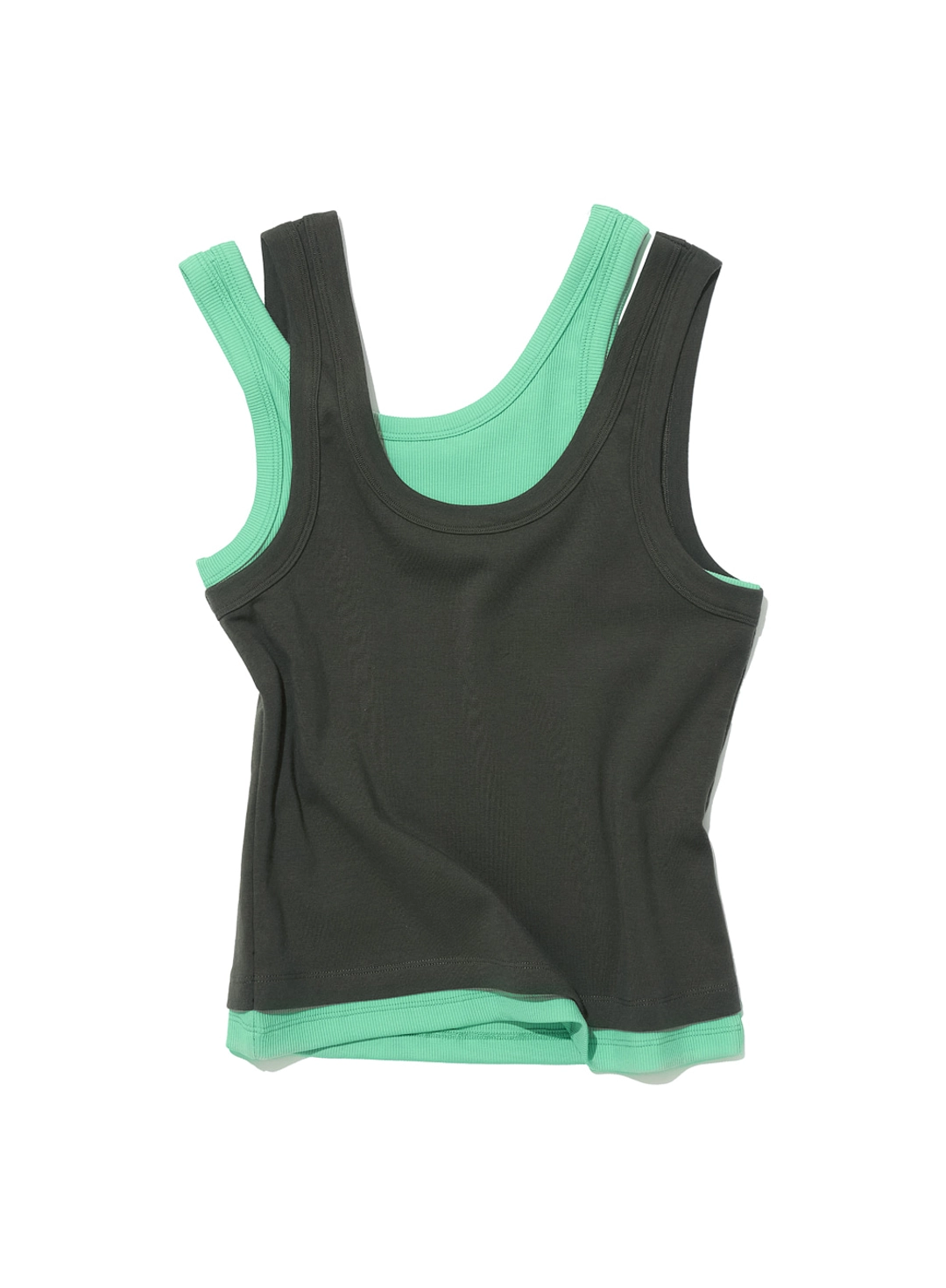파르티멘토 [WOMEN] OVERLAY SLEEVELESS_CHARCOAL 상품 이미지 1