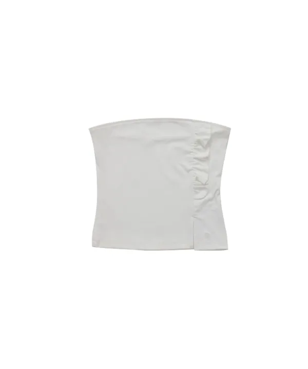 RUFFLE SLIT TOP WHITE