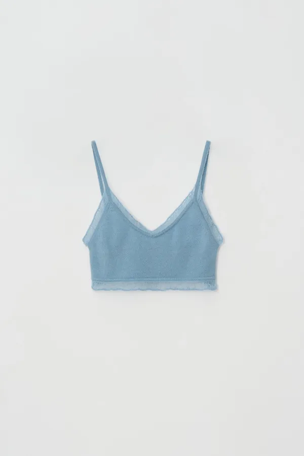 Cashmere Frill Bustier (sky blue)