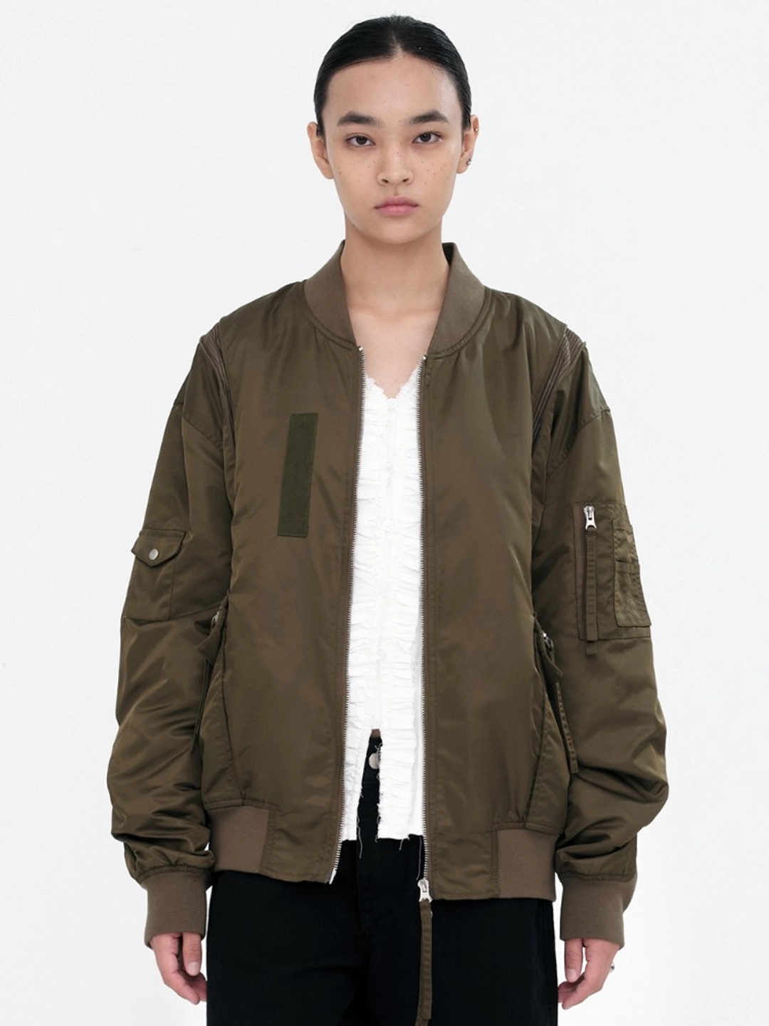 밀로 우먼 Blended Flight Jacket [Khaki] 상품 이미지 1