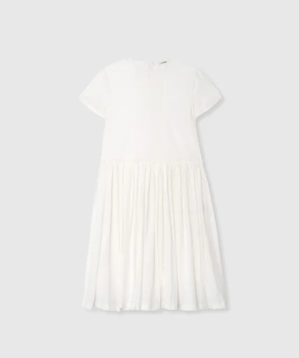Backless sheer dress (White)