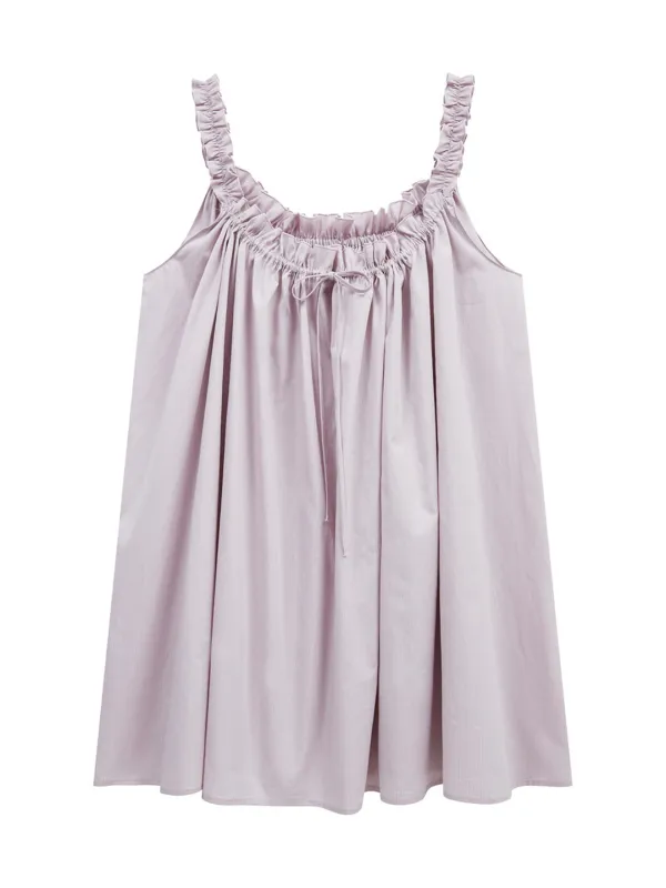 STRING SHIRRING ONE-PIECE (PURPLE)