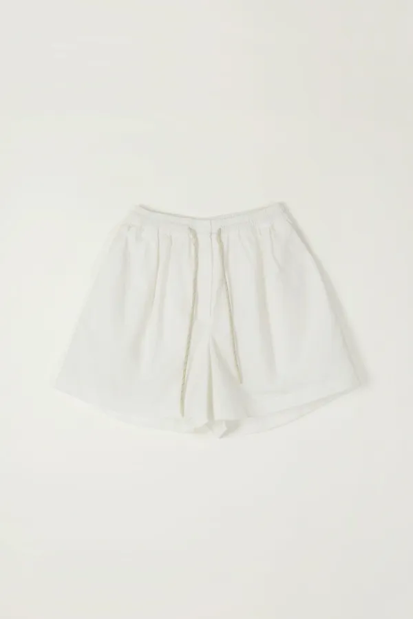 WINGLE BANDING COTTON SHORT PANTS_IVORY