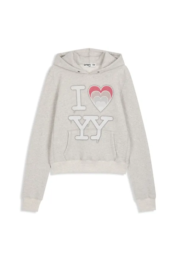 I LOVE YY FIT HOODIE, MELANGE