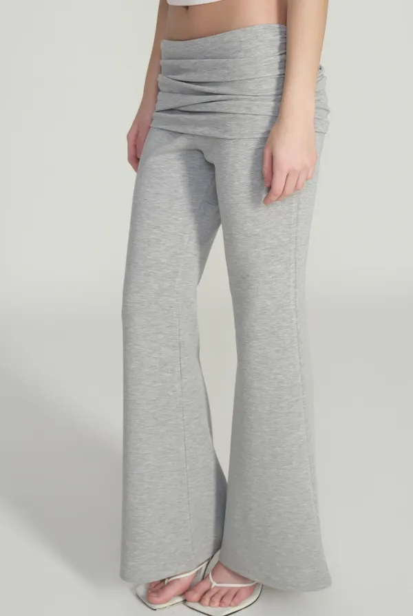 Lina folding flare pants, Gray