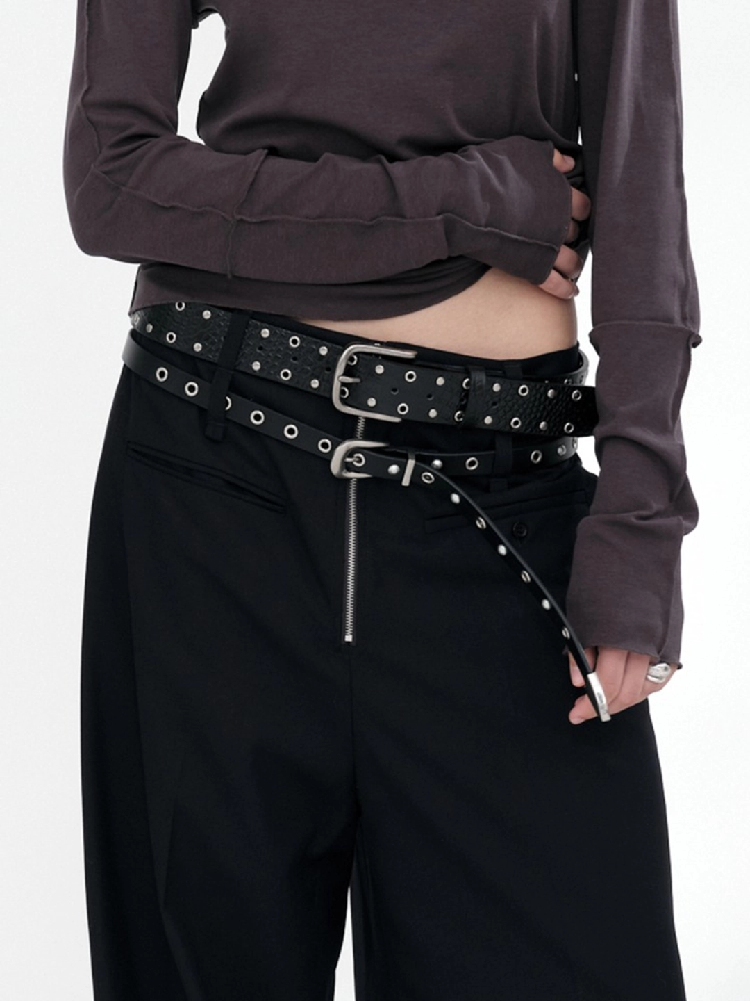 밀로 우먼 Skinny  Leather  Western Belt [Black] 상품 이미지 2
